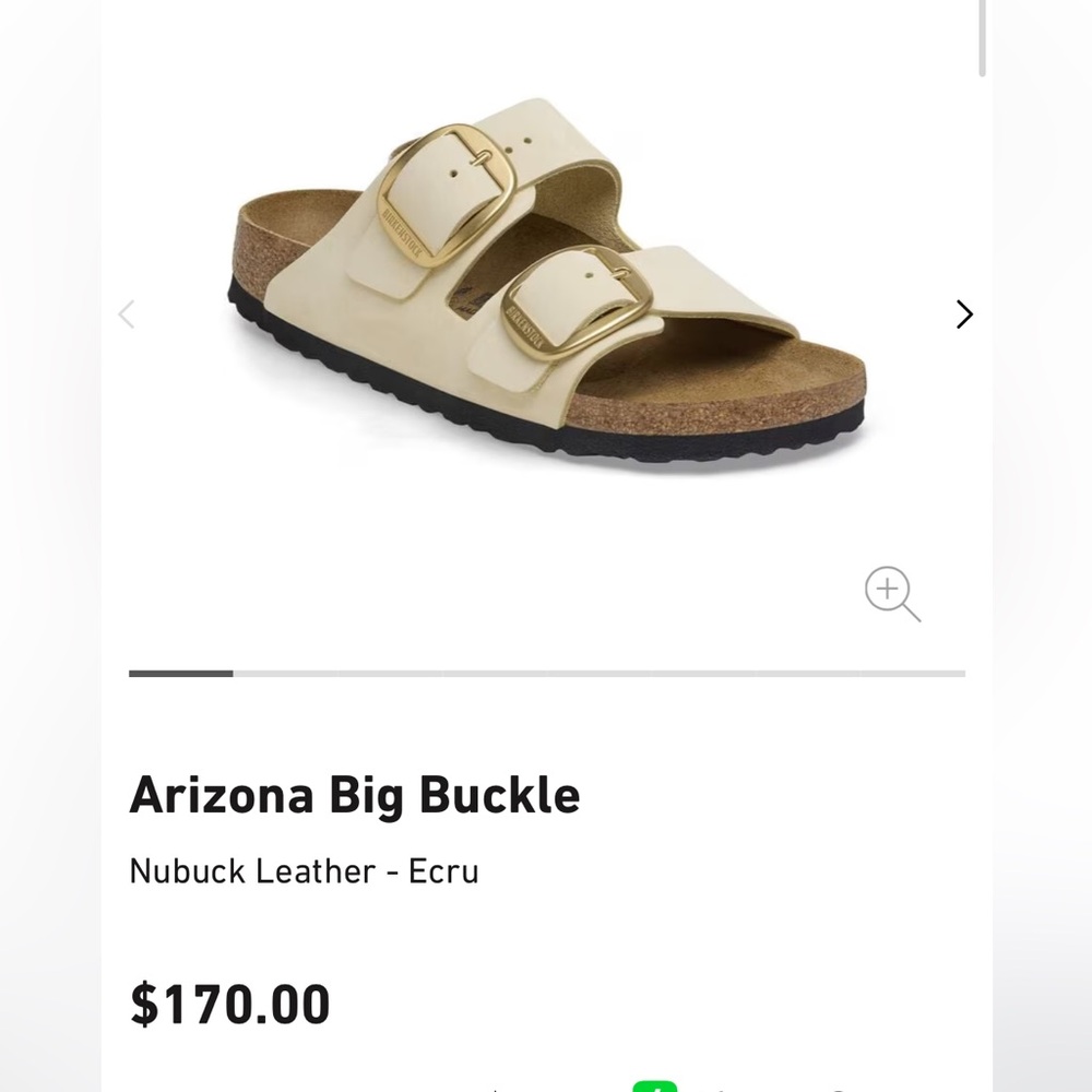 Birkenstock Big Buckle Nubuck Leather Ecru
